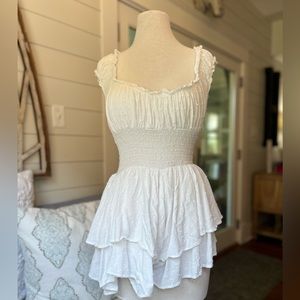 Princess Polly white ruffle romper size 8